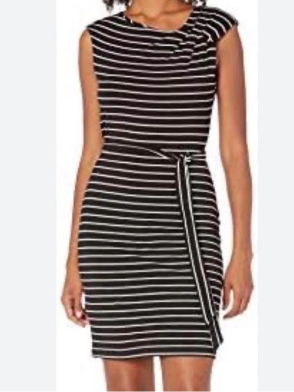 Calvin Klein Black and White Striped Sleeveless Tank
